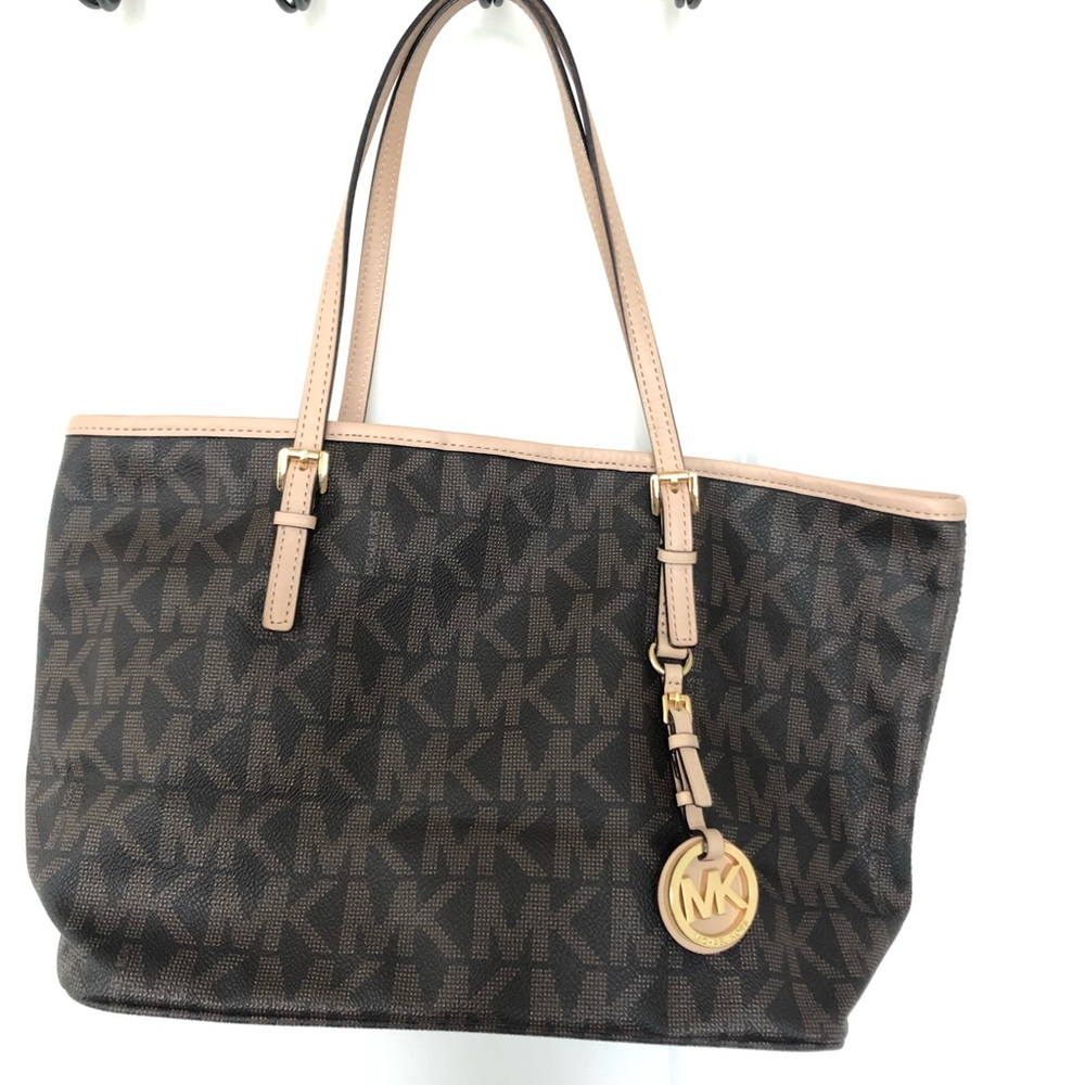 Michael Kors Jet Set Small Brown Leather Tote